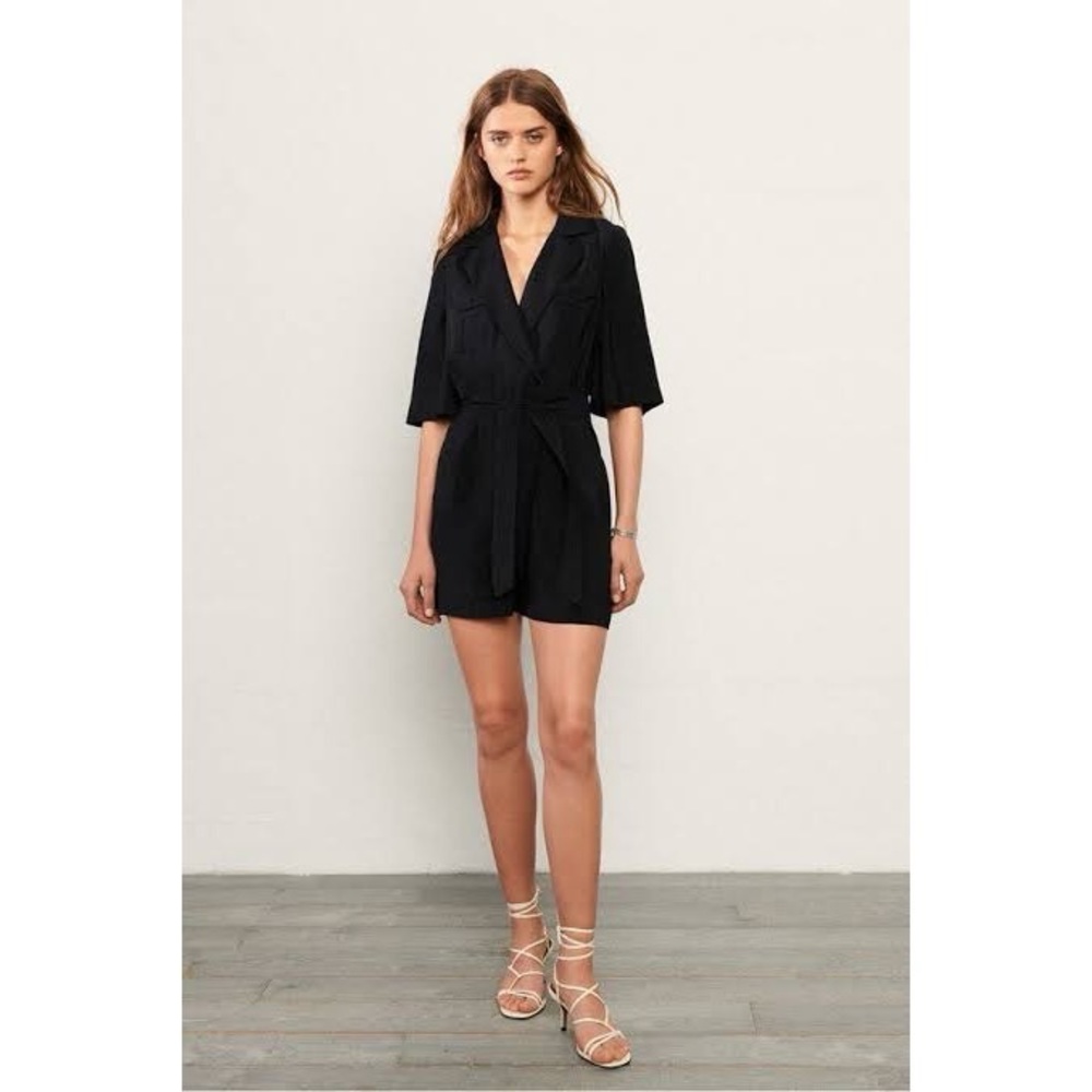 BA&SH CALIA COMBISHORT Black Rompersuit S